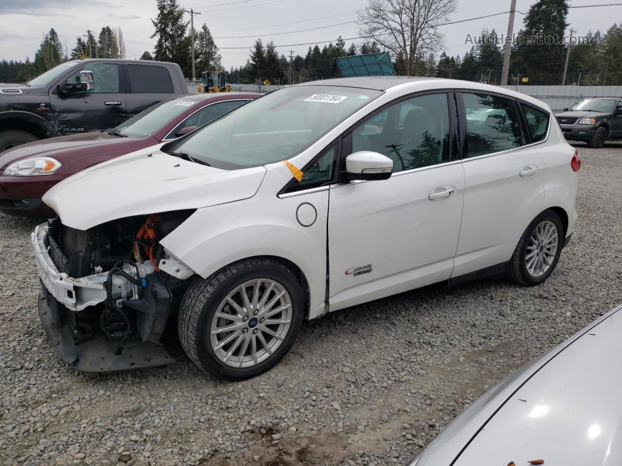 2014 Ford C-max Premium White vin: 1FADP5CU8EL504168