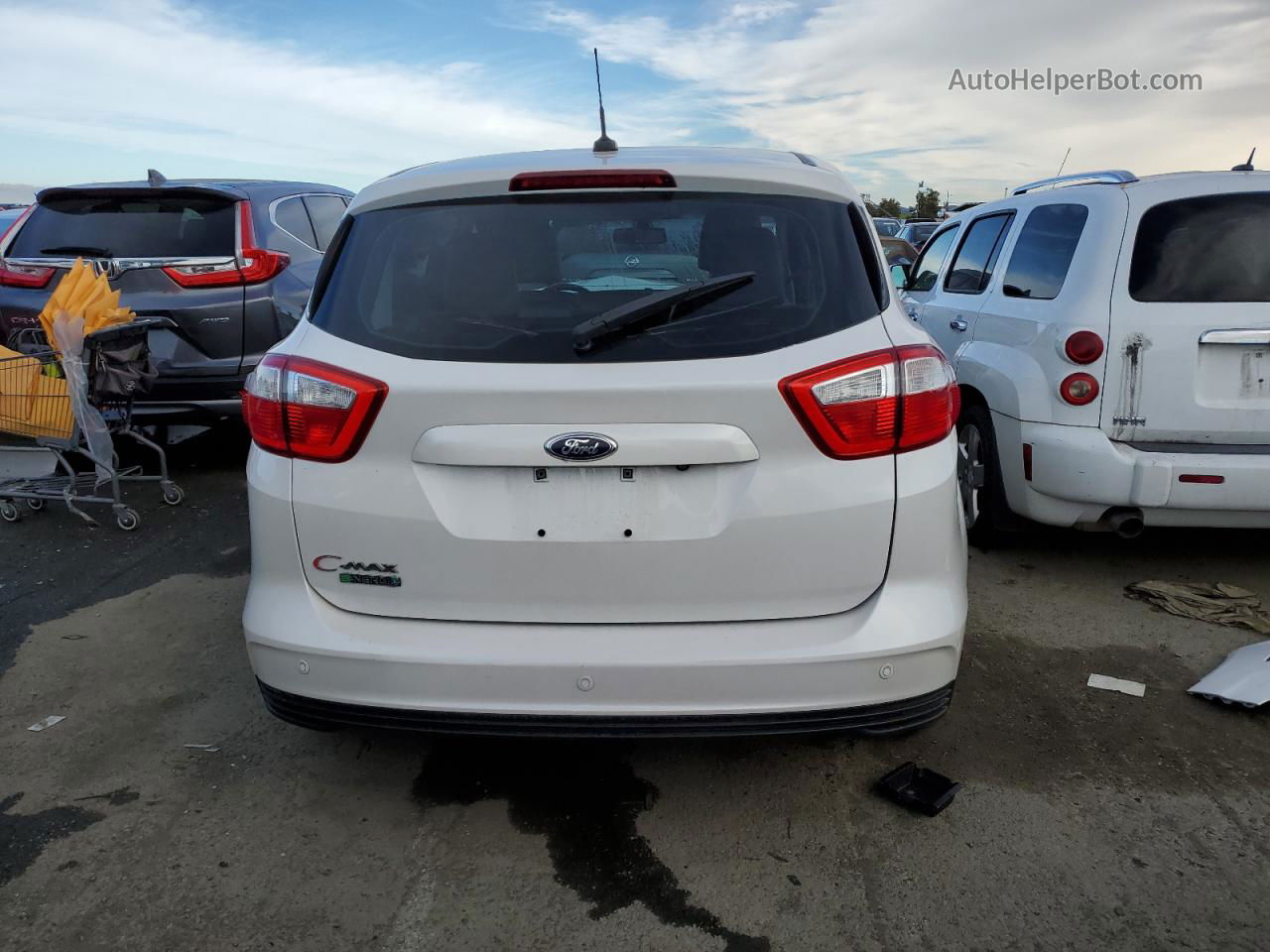 2014 Ford C-max Premium White vin: 1FADP5CU9EL518290