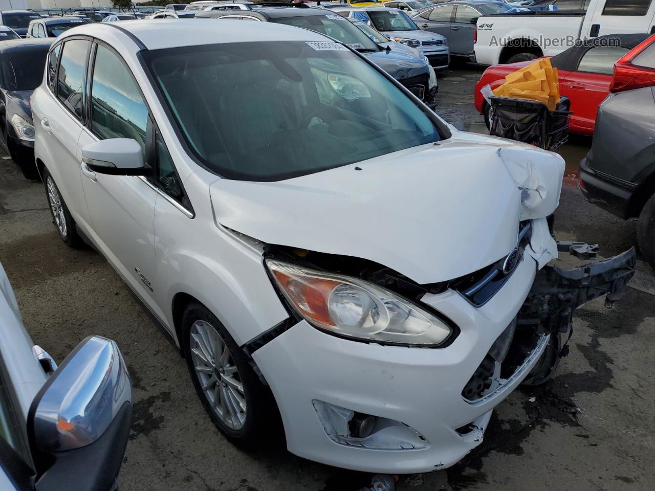 2014 Ford C-max Premium White vin: 1FADP5CU9EL518290