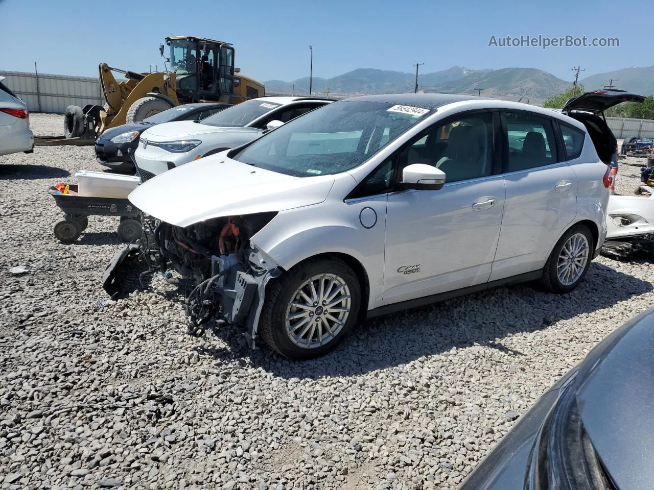 2013 Ford C-max Premium White vin: 1FADP5CUXDL529734