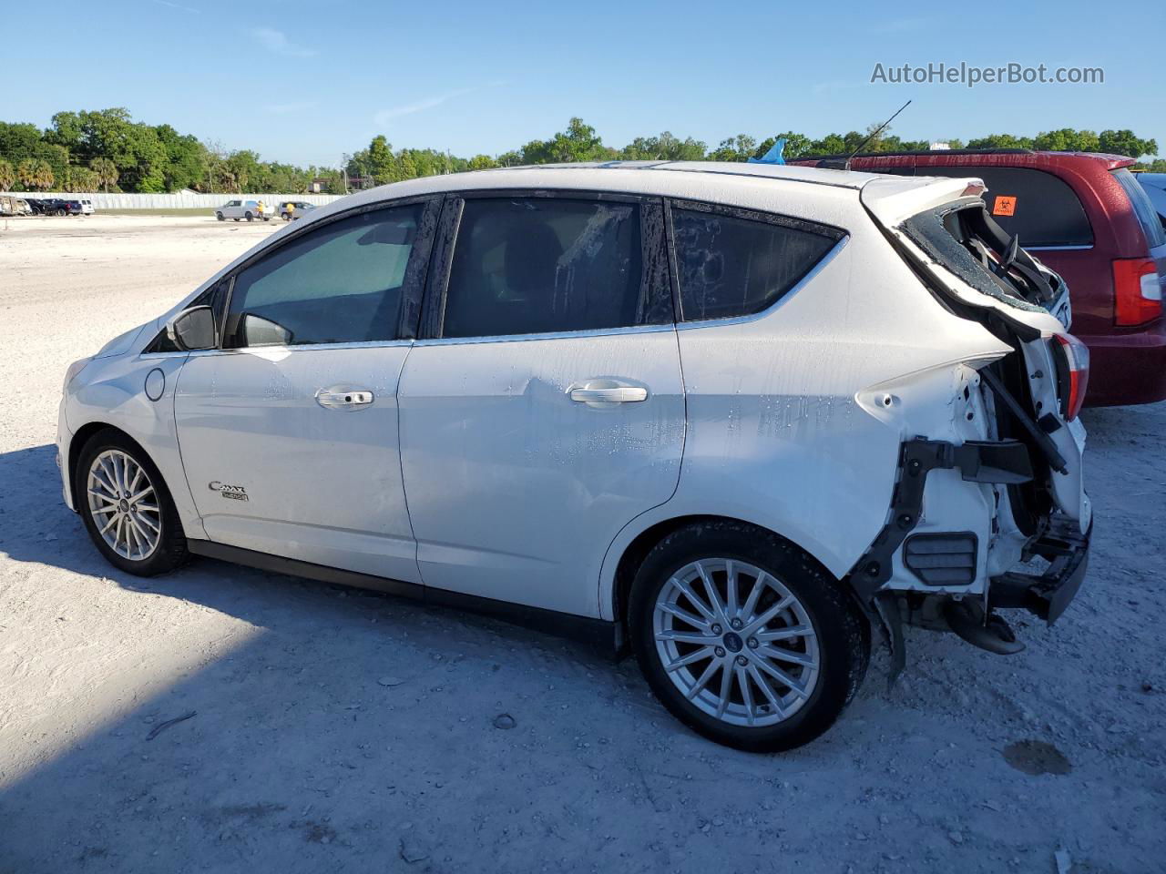 2014 Ford C-max Premium White vin: 1FADP5CUXEL518833