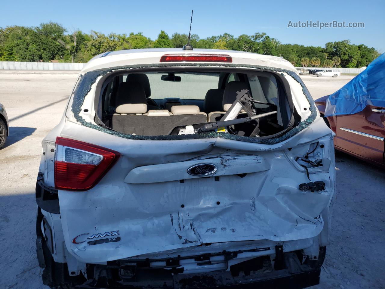 2014 Ford C-max Premium White vin: 1FADP5CUXEL518833