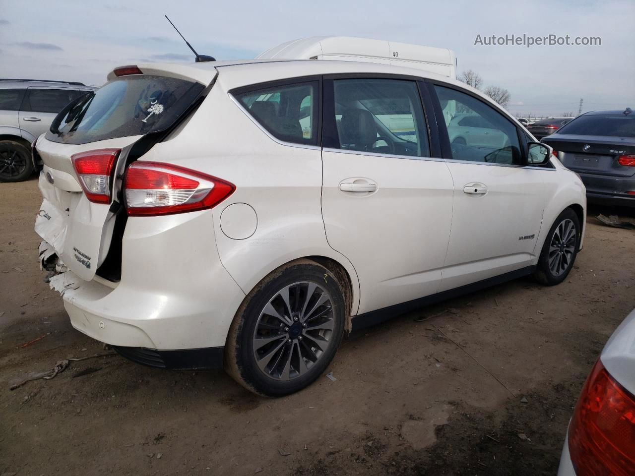 2017 Ford C-max Titanium White vin: 1FADP5DU3HL107051