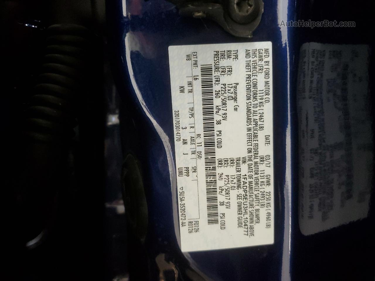 2017 Ford C-max Se Синий vin: 1FADP5EU3HL104777
