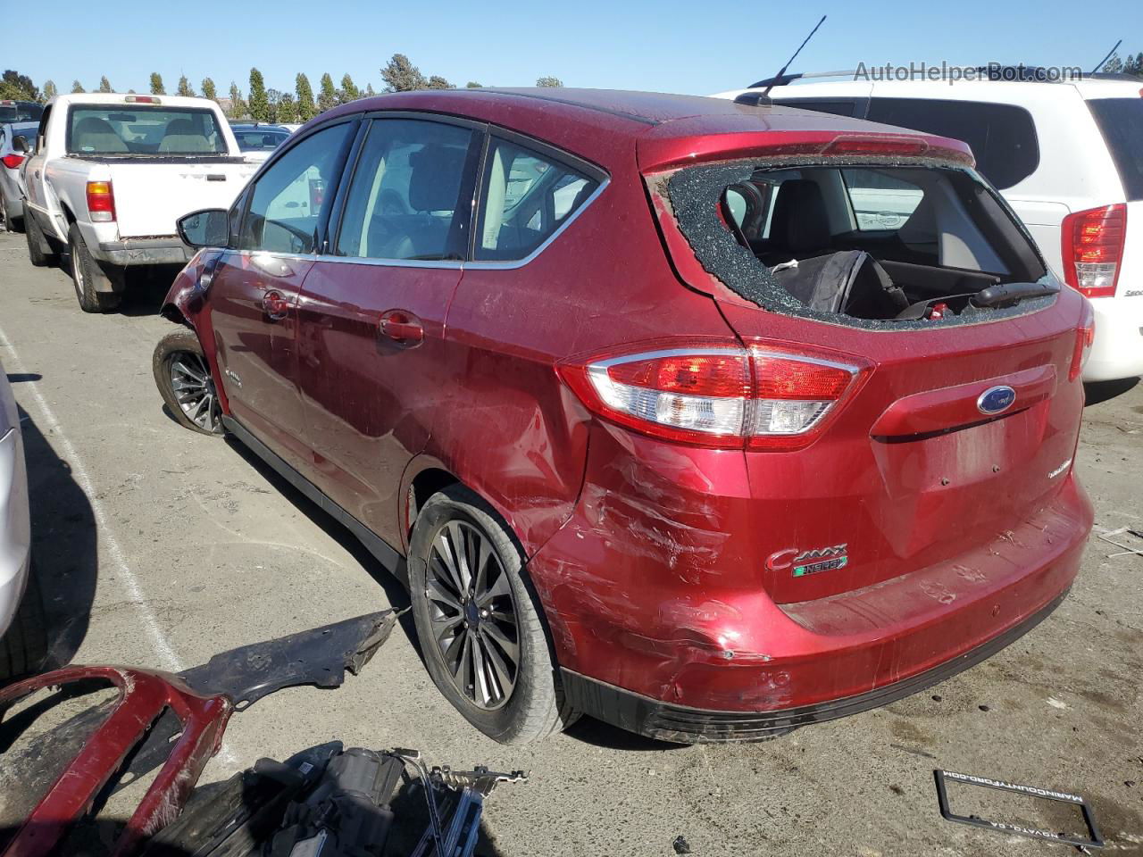 2017 Ford C-max Titanium Red vin: 1FADP5FU2HL105871