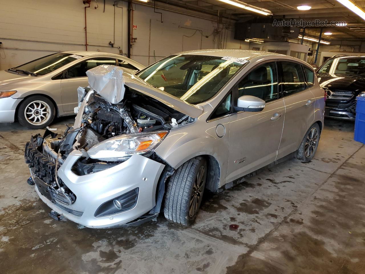 2017 Ford C-max Titanium Silver vin: 1FADP5FU7HL102237