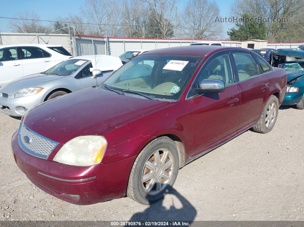 2006 Ford Five Hundred Limited Темно-бордовый vin: 1FAFP25176G176990