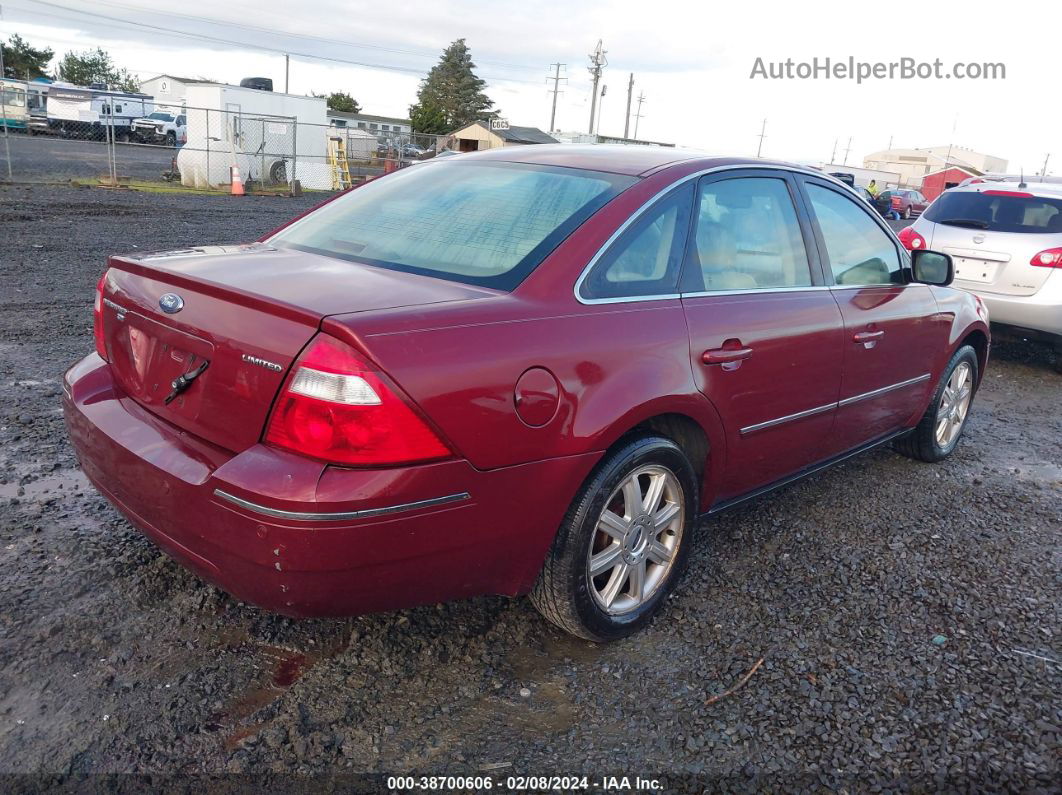 2006 Ford Five Hundred Limited Темно-бордовый vin: 1FAHP28156G126626