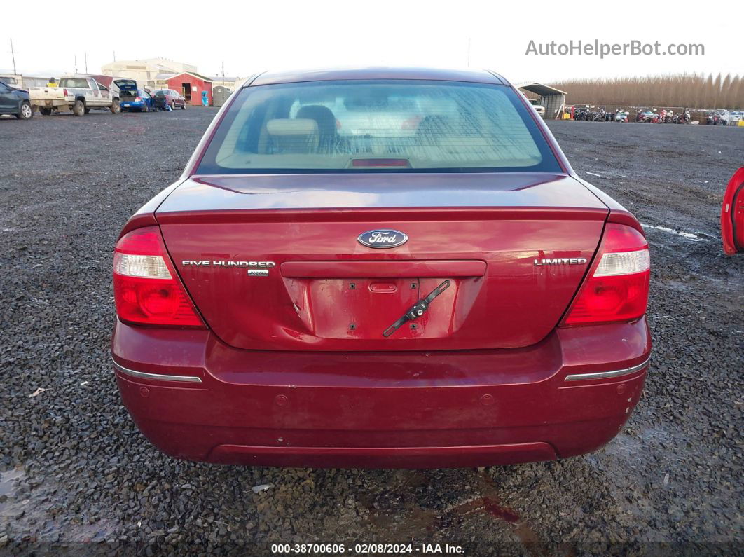 2006 Ford Five Hundred Limited Maroon vin: 1FAHP28156G126626