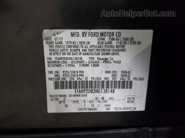 2017 Ford Taurus Se Gray vin: 1FAHP2D83HG138148