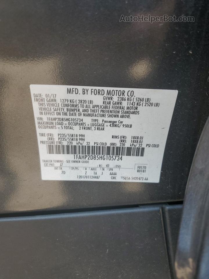 2017 Ford Taurus Se Угольный vin: 1FAHP2D85HG105734