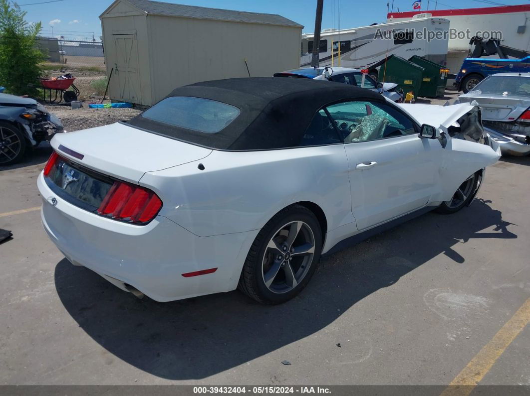 2015 Ford Mustang V6 White vin: 1FATP8EM4F5350655