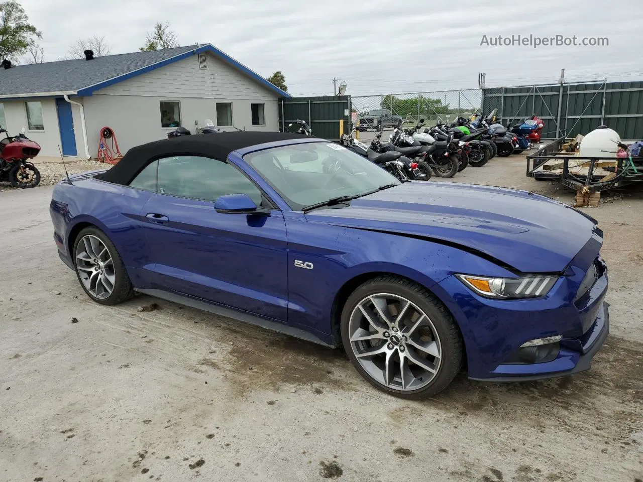 2015 Ford Mustang Gt Синий vin: 1FATP8FF2F5376588