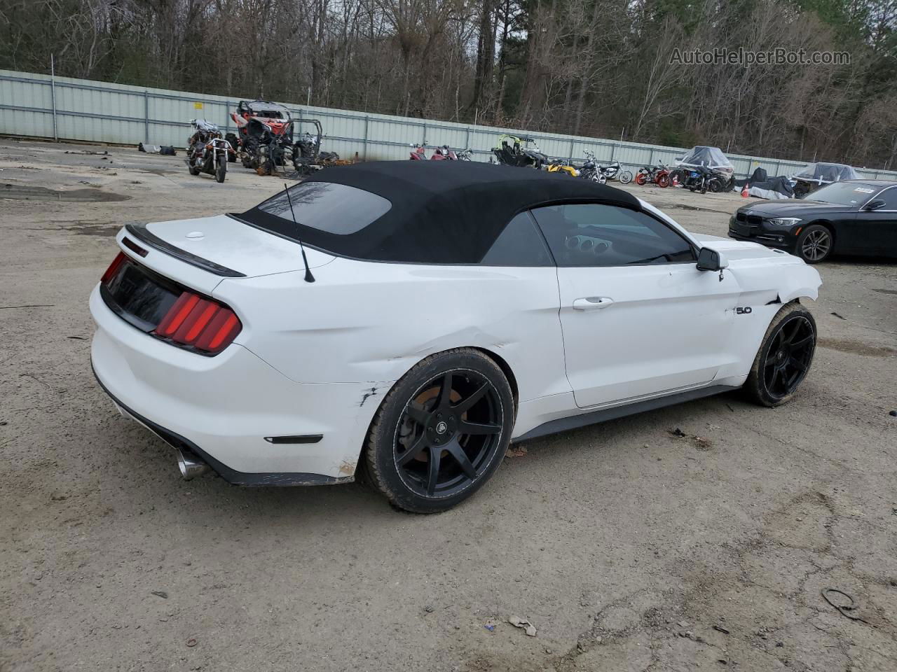 2016 Ford Mustang Gt White vin: 1FATP8FF7G5238658