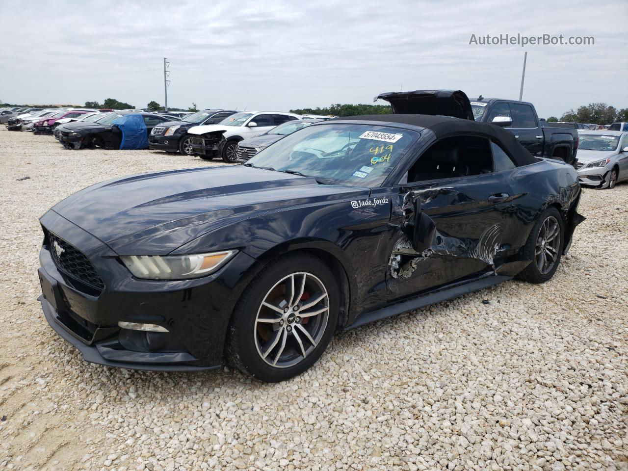 2015 Ford Mustang  Черный vin: 1FATP8UH9F5419604