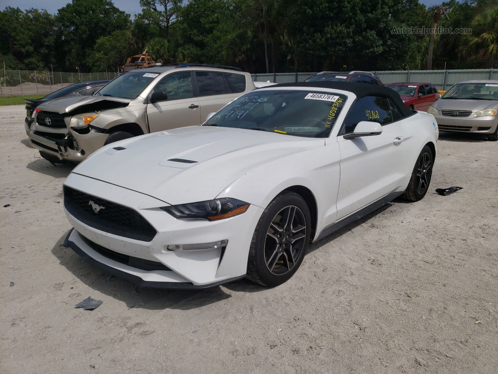 2019 Ford Mustang White vin: 1FATP8UHXK5106491