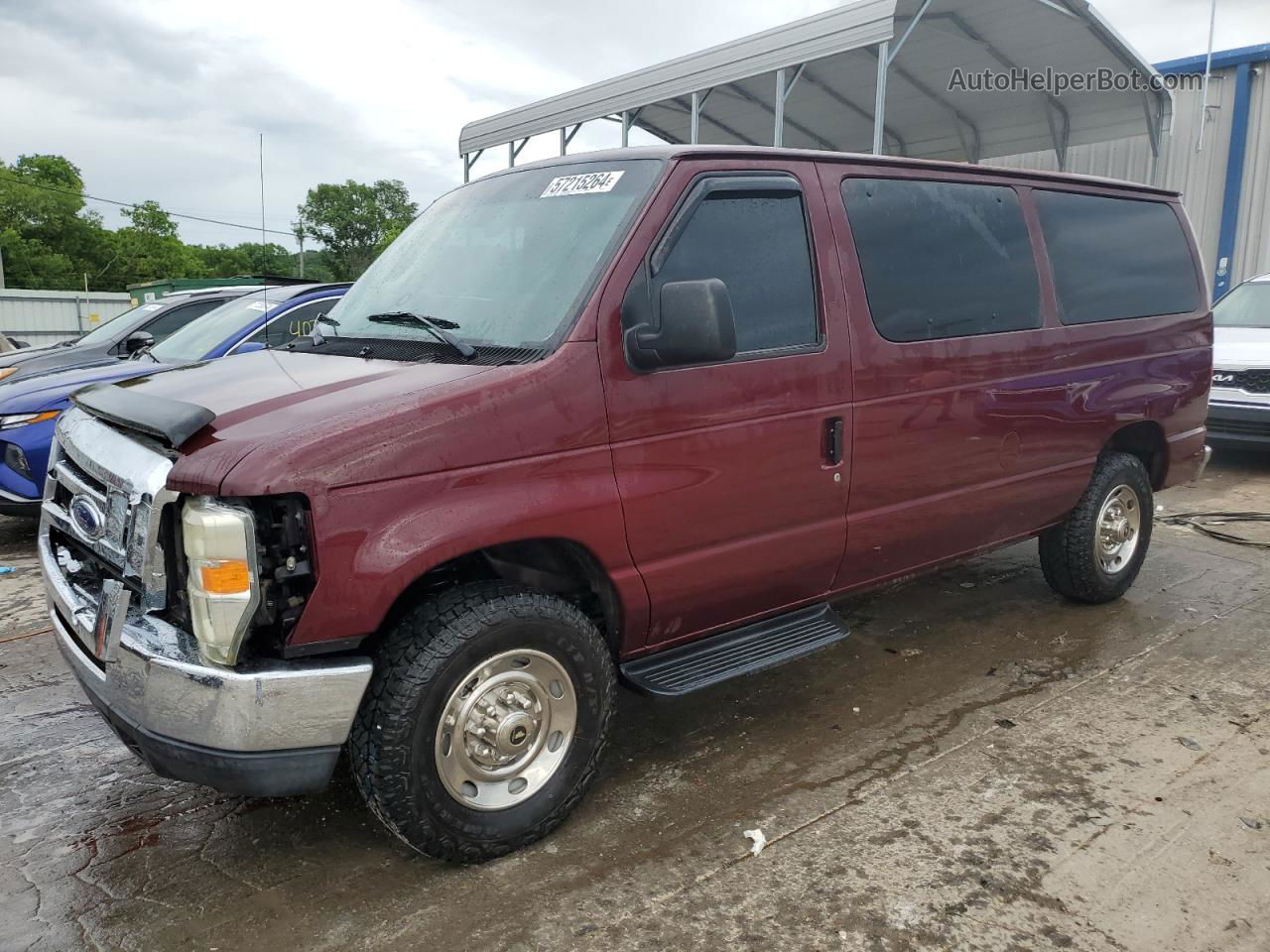 2008 Ford Econoline E350 Super Duty Wagon Burgundy vin: 1FBNE31L18DA20655