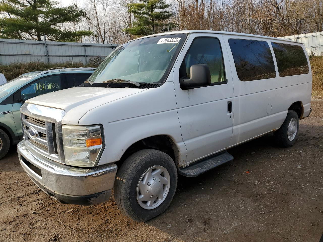 2008 Ford Econoline E350 Super Duty Wagon White vin: 1FBNE31L28DB14947