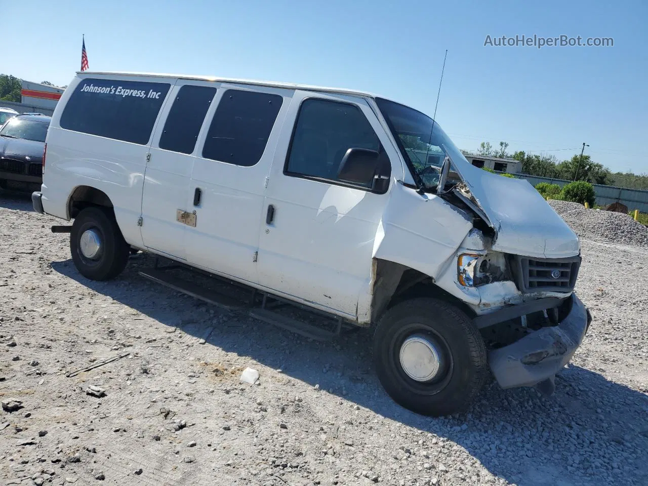 2007 Ford Econoline E350 Super Duty Wagon Белый vin: 1FBNE31L37DA31803