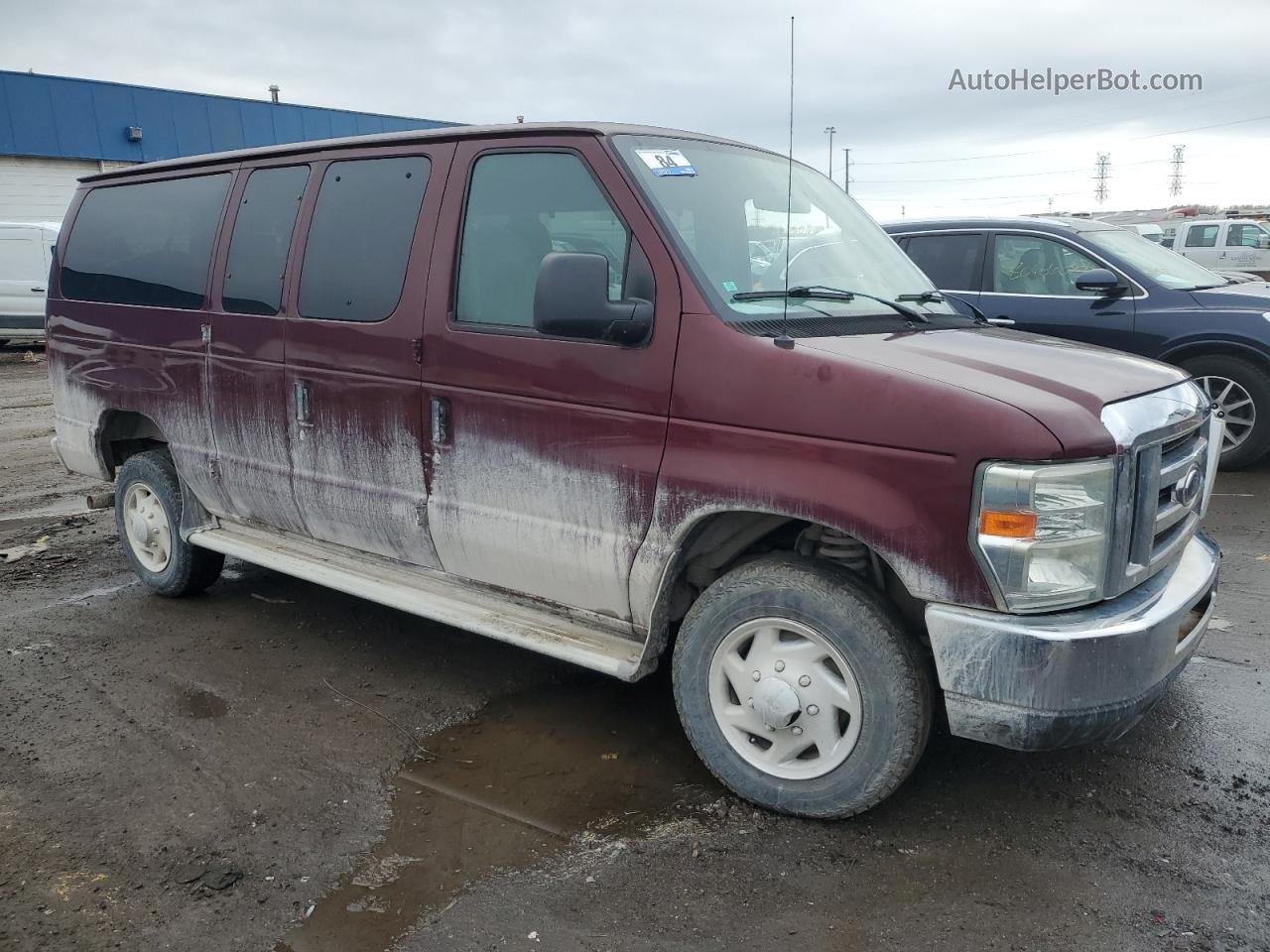 2008 Ford Econoline E350 Super Duty Wagon Burgundy vin: 1FBNE31L68DA74002