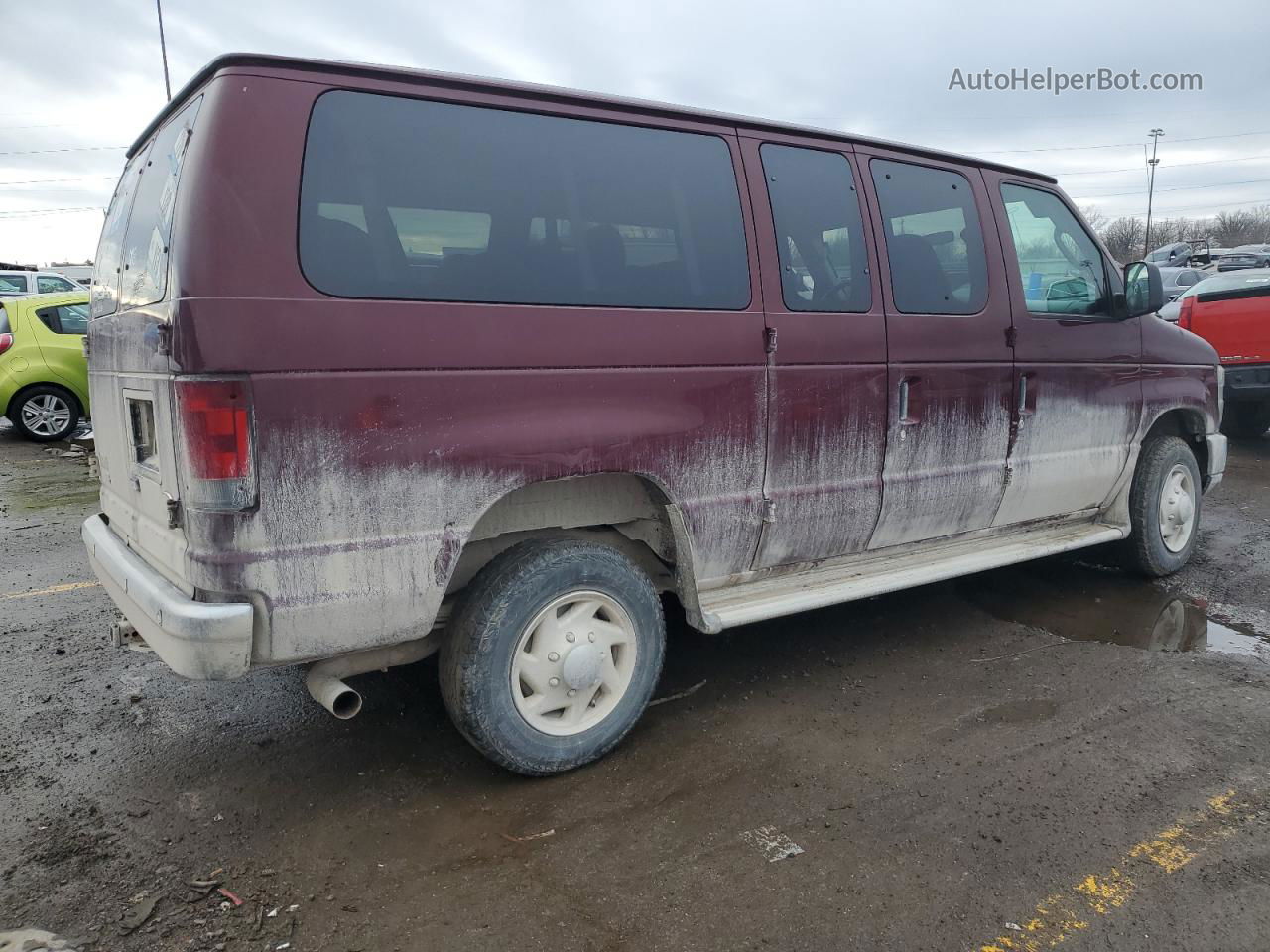 2008 Ford Econoline E350 Super Duty Wagon Burgundy vin: 1FBNE31L68DA74002