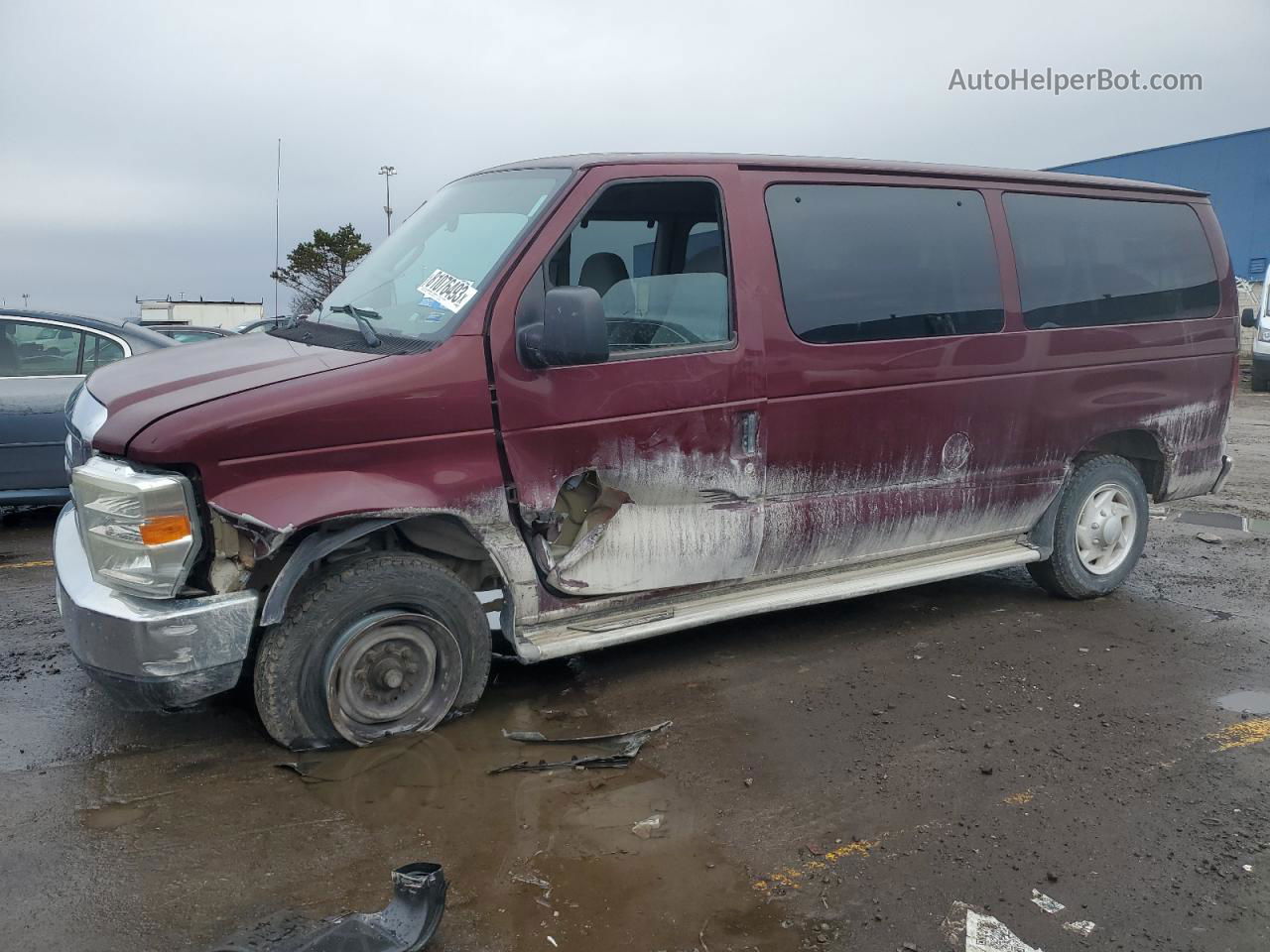 2008 Ford Econoline E350 Super Duty Wagon Burgundy vin: 1FBNE31L68DA74002