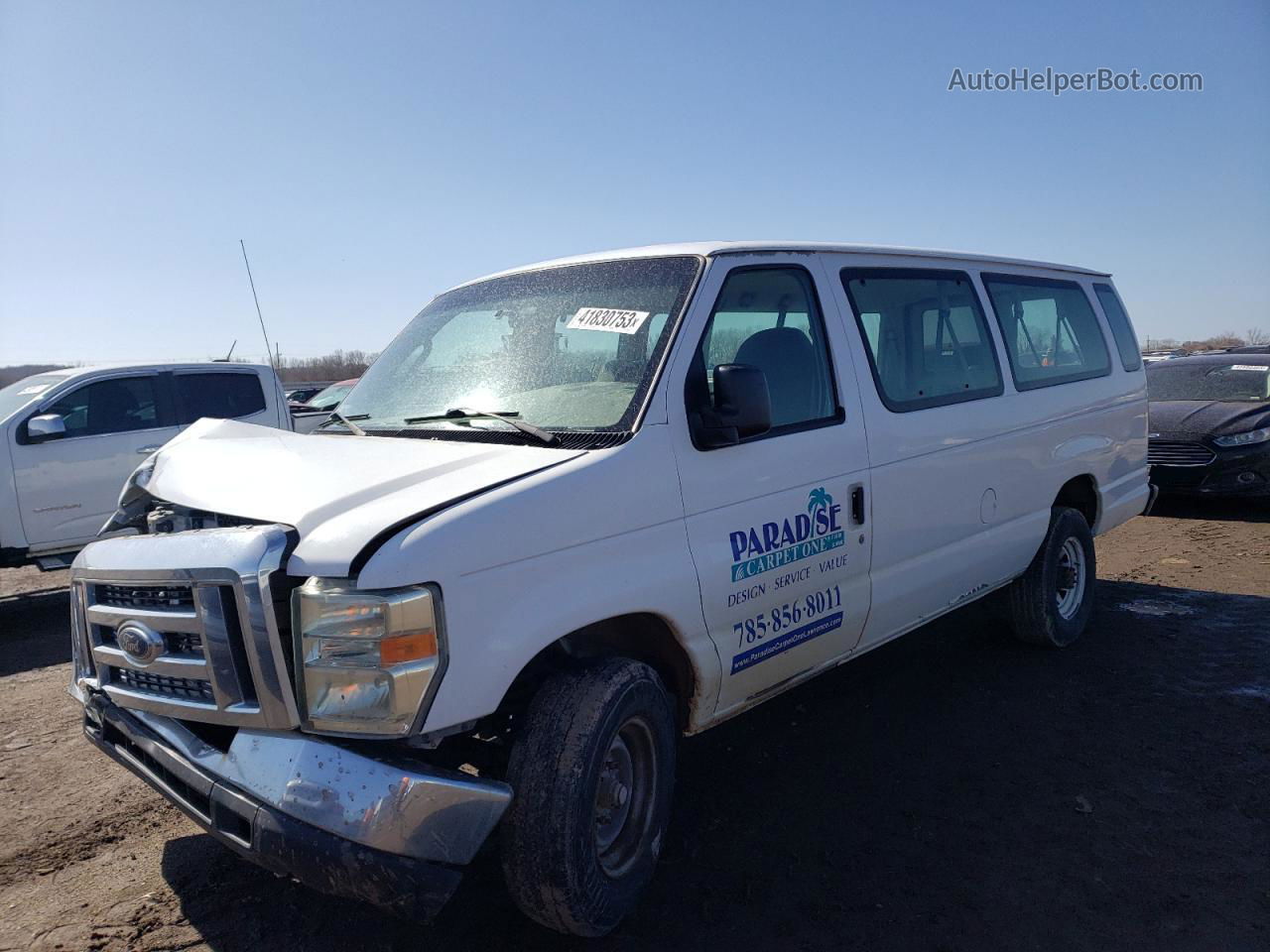 2008 Ford Econoline E350 Super Duty Wagon White vin: 1FBSS31L18DB44016