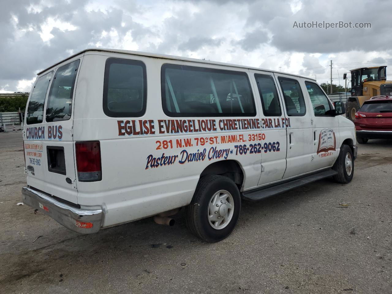 2008 Ford Econoline E350 Super Duty Wagon White vin: 1FBSS31L38DA58268