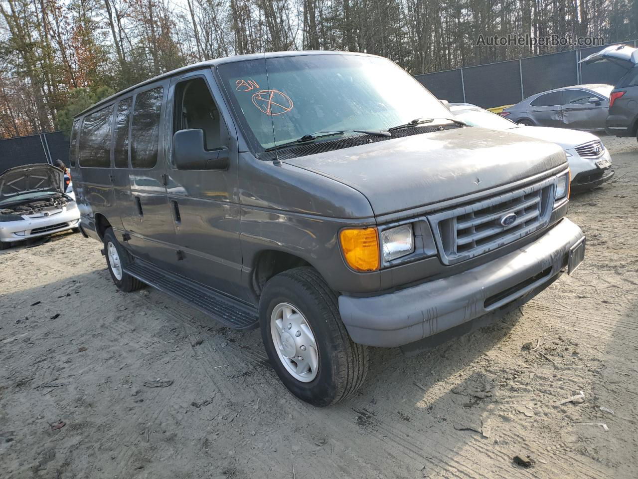 2007 Ford Econoline E350 Super Duty Wagon Gray vin: 1FBSS31L67DA83115