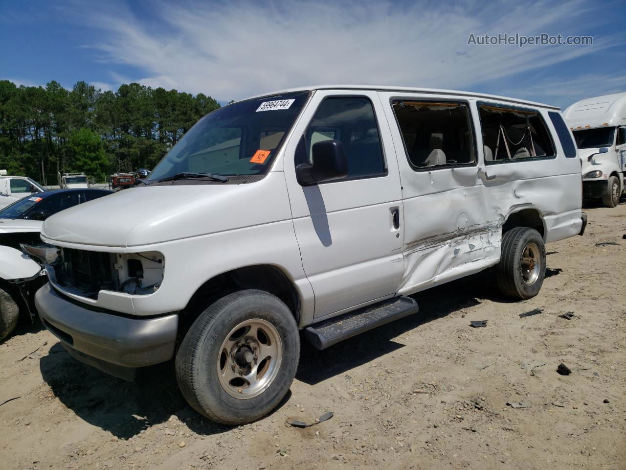 2007 Ford Econoline E350 Super Duty Wagon White vin: 1FBSS31L67DB40803