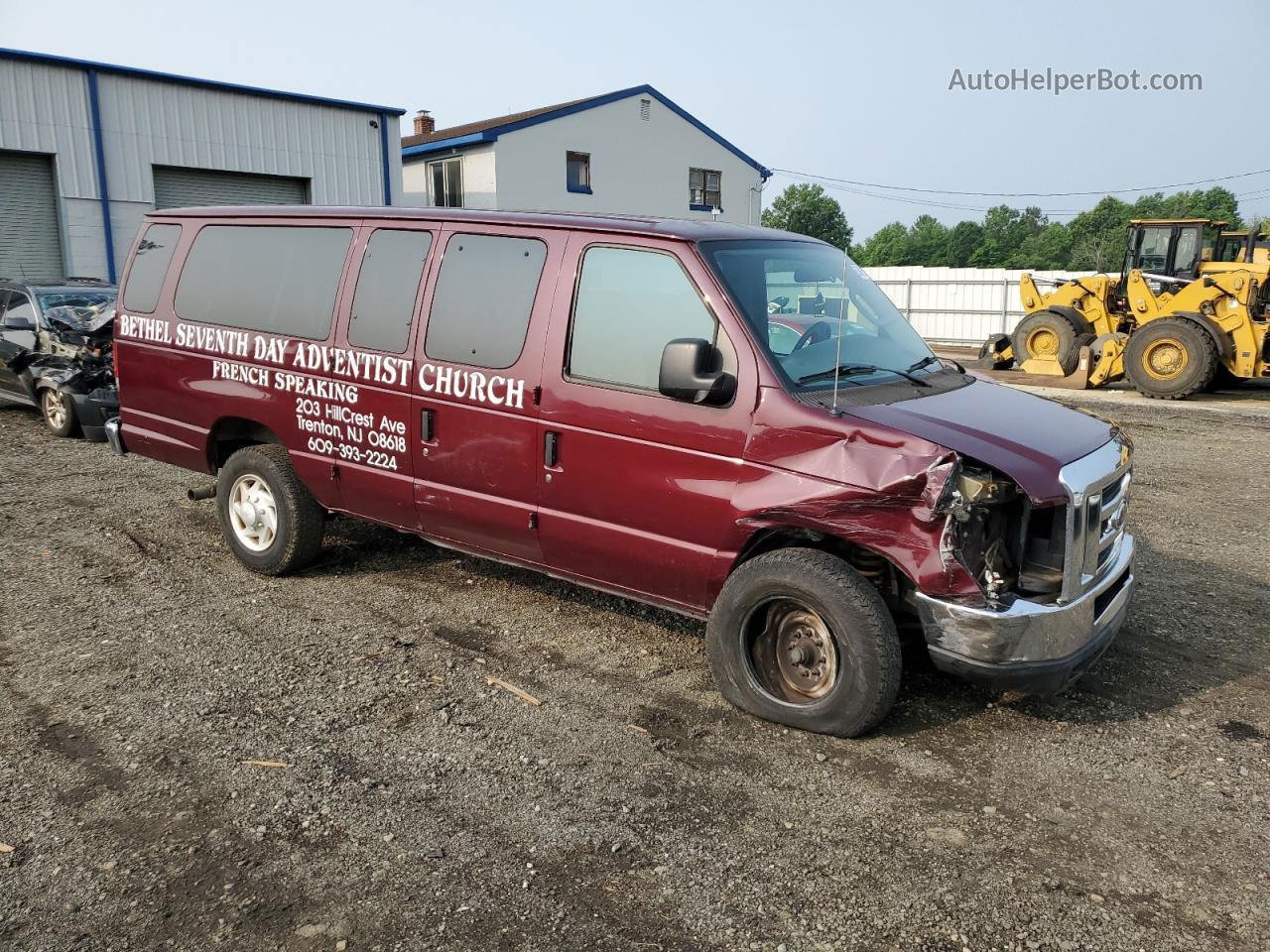 2008 Ford Econoline E350 Super Duty Wagon Burgundy vin: 1FBSS31L68DB36834