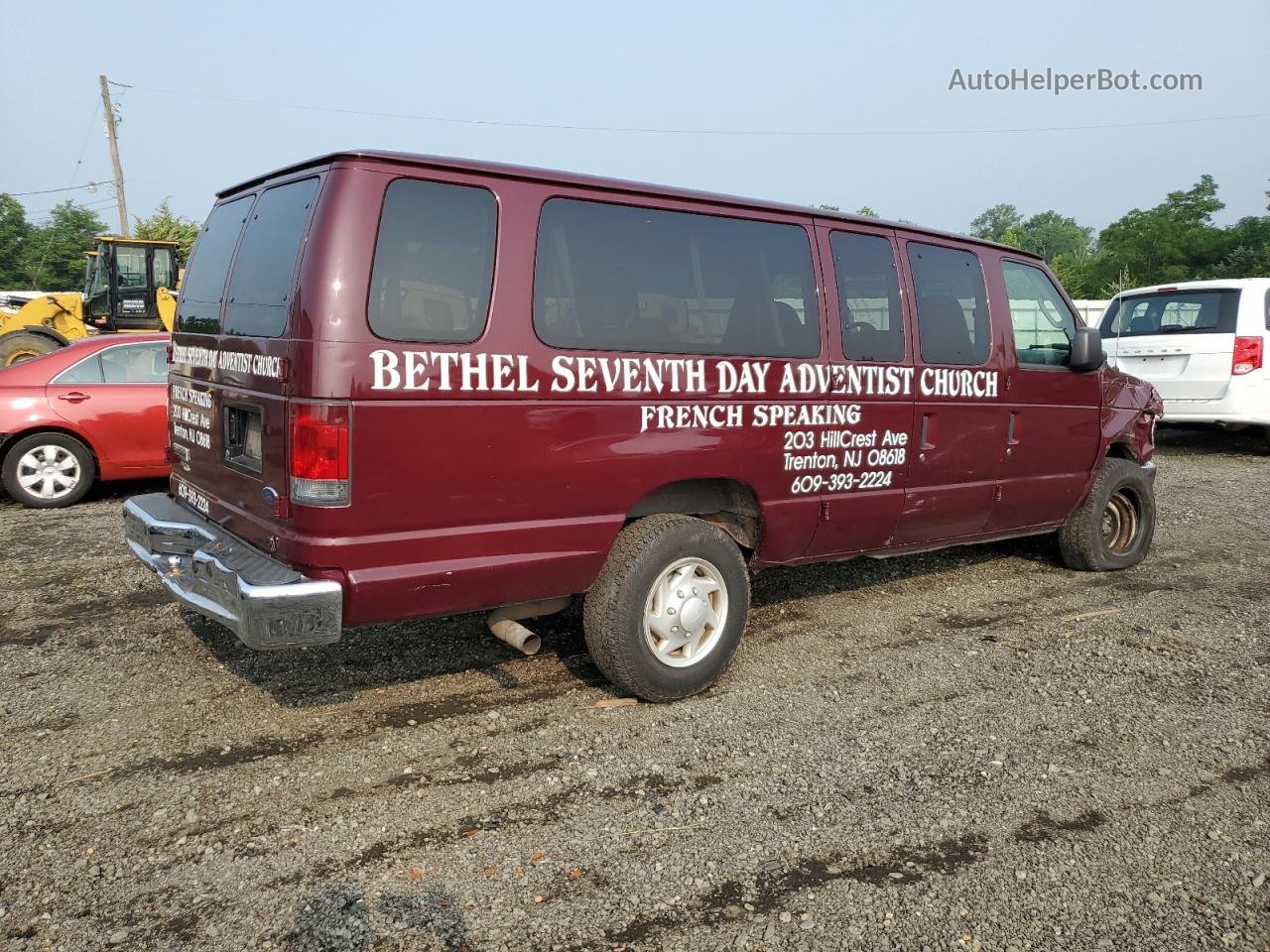 2008 Ford Econoline E350 Super Duty Wagon Burgundy vin: 1FBSS31L68DB36834