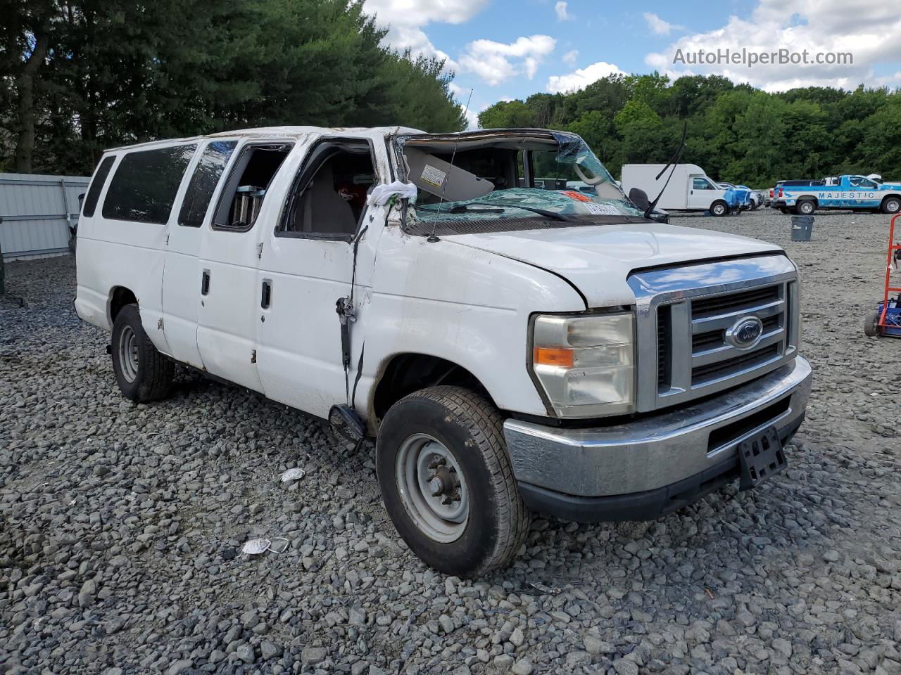 2012 Ford Econoline E350 Super Duty Wagon White vin: 1FBSS3BL1CDA59619