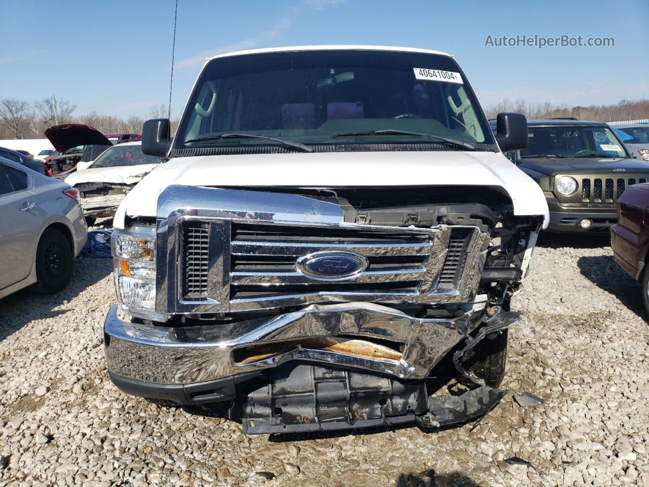 2010 Ford Econoline E350 Super Duty Wagon White vin: 1FBSS3BL2ADA01094