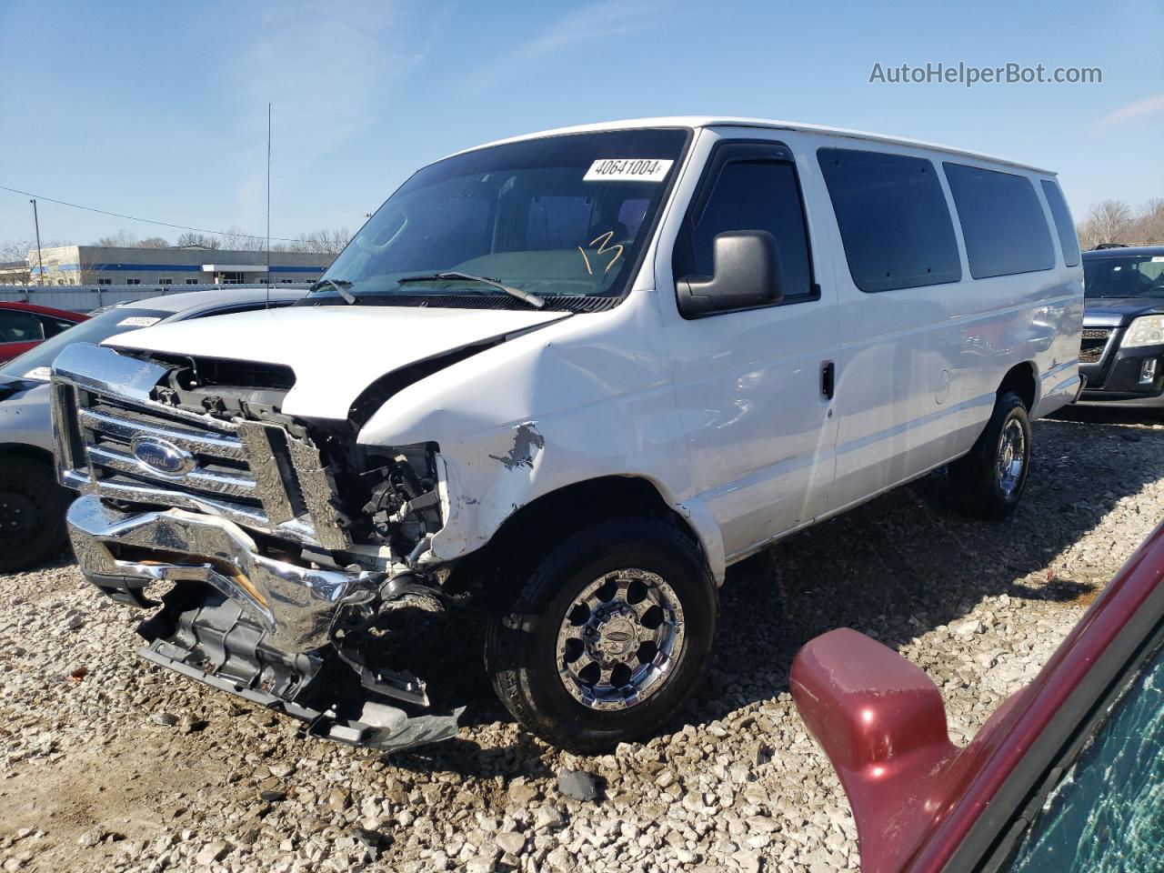 2010 Ford Econoline E350 Super Duty Wagon White vin: 1FBSS3BL2ADA01094