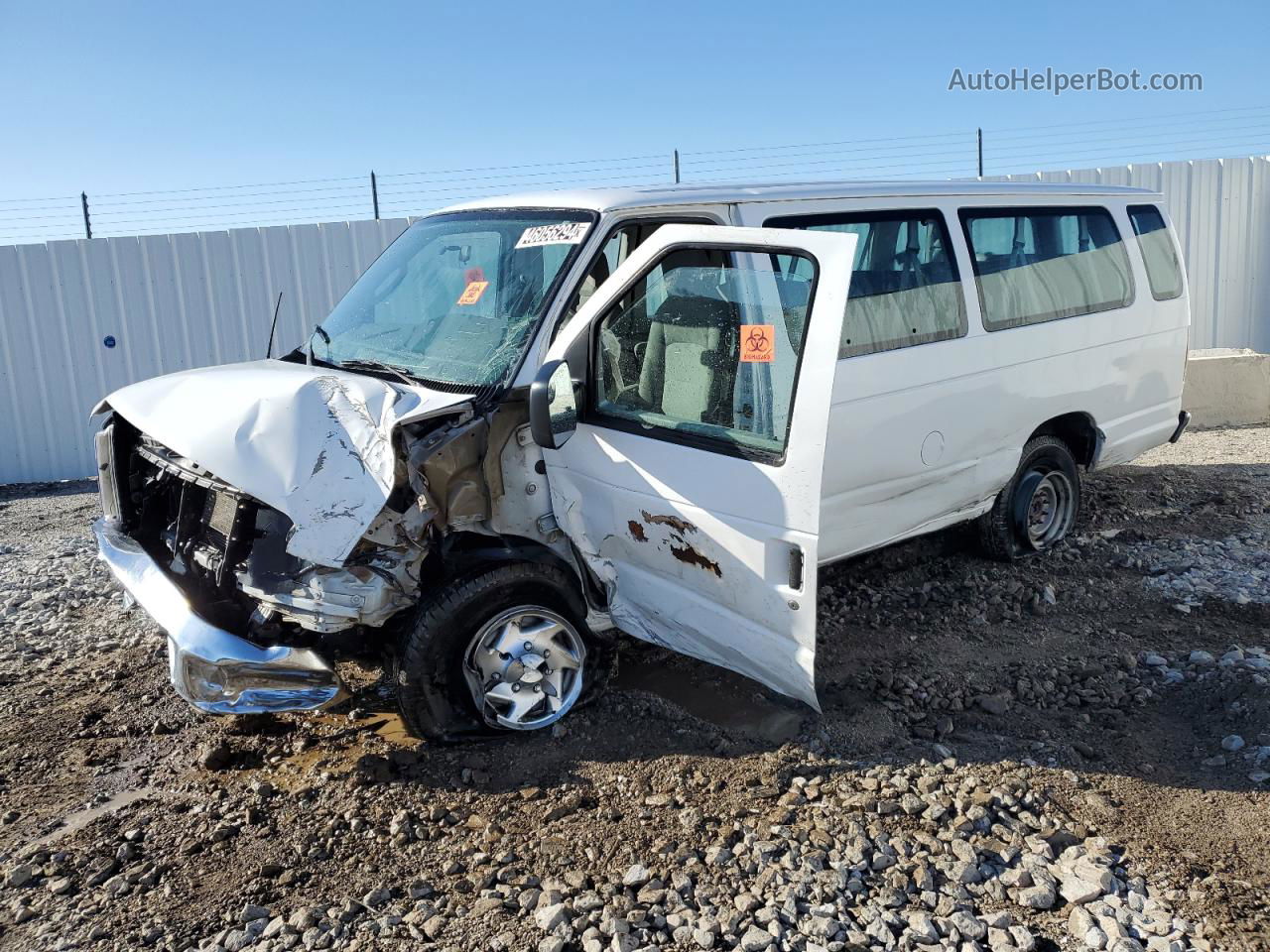 2013 Ford Econoline E350 Super Duty Wagon White vin: 1FBSS3BL4DDA18614