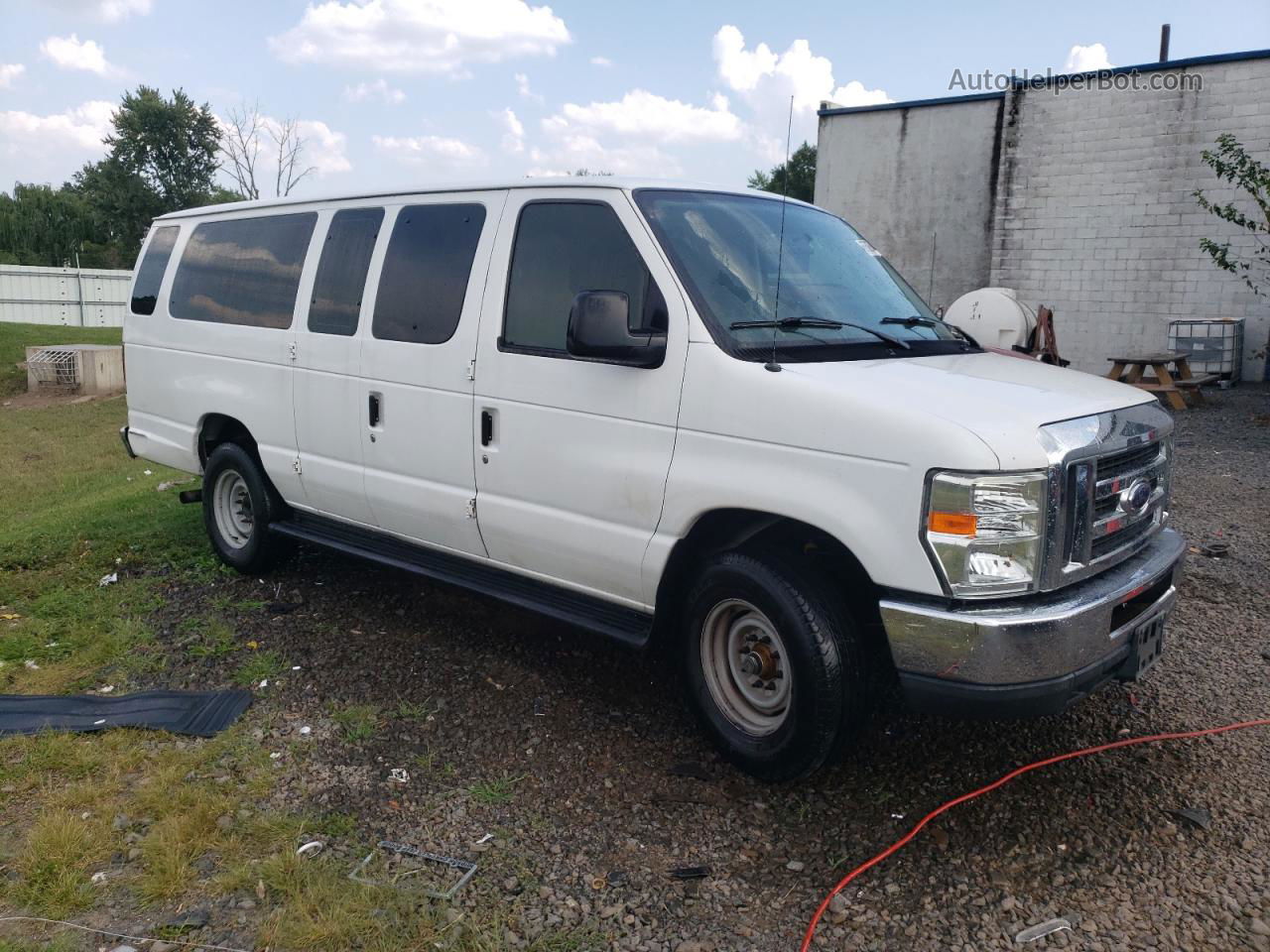 2012 Ford Econoline E350 Super Duty Wagon White vin: 1FBSS3BL6CDA88016