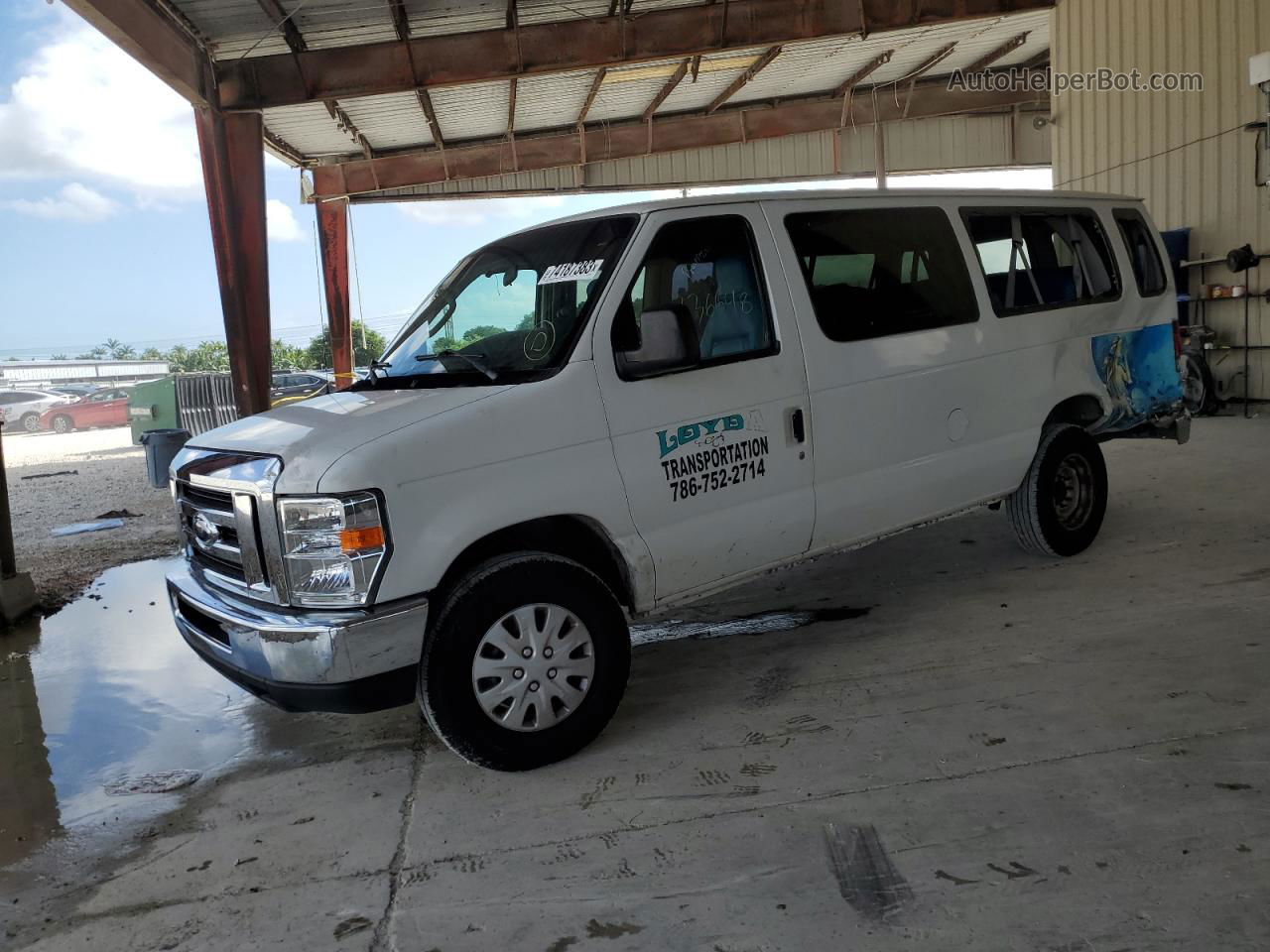 2012 Ford Econoline E350 Super Duty Wagon White vin: 1FBSS3BLXCDA70246