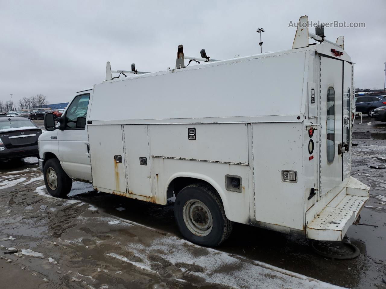 2008 Ford Econoline E350 Super Duty Cutaway Van White vin: 1FDSE35L98DA09021