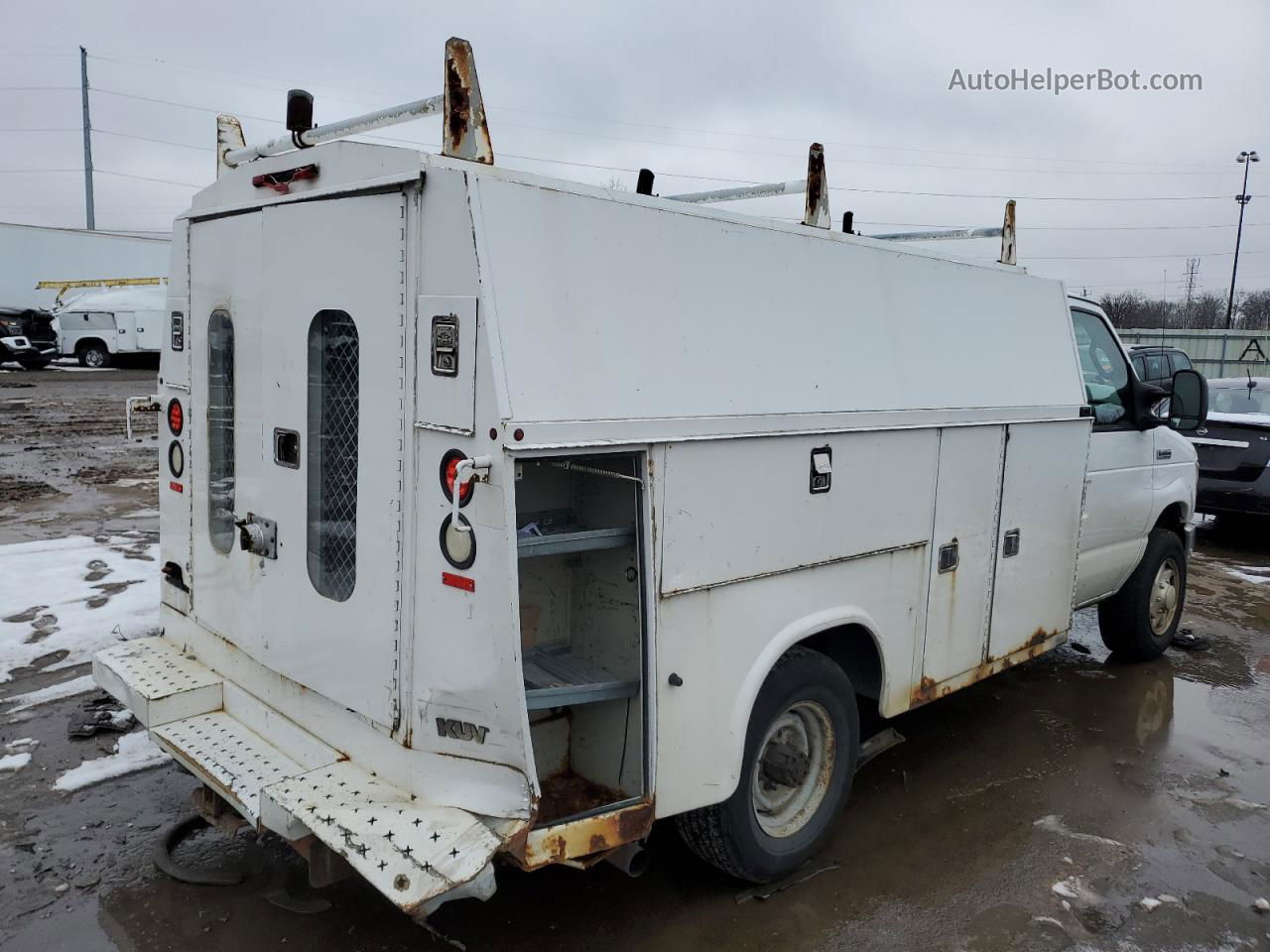 2008 Ford Econoline E350 Super Duty Cutaway Van White vin: 1FDSE35L98DA09021