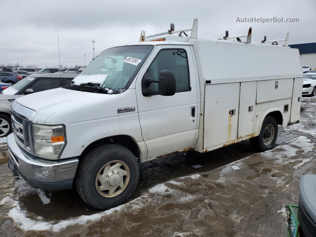 2008 Ford Econoline E350 Super Duty Cutaway Van White vin: 1FDSE35L98DA09021