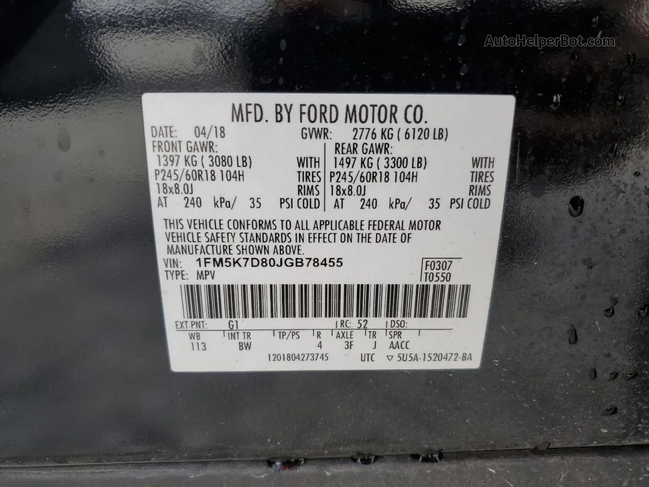 2018 Ford Explorer Xlt Черный vin: 1FM5K7D80JGB78455