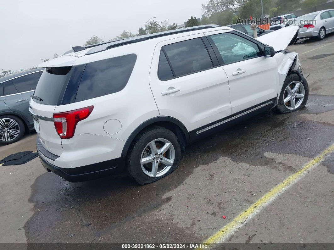 2018 Ford Explorer Xlt White vin: 1FM5K7D80JGC87059