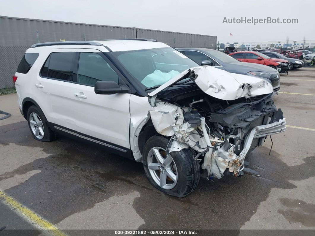 2018 Ford Explorer Xlt White vin: 1FM5K7D80JGC87059