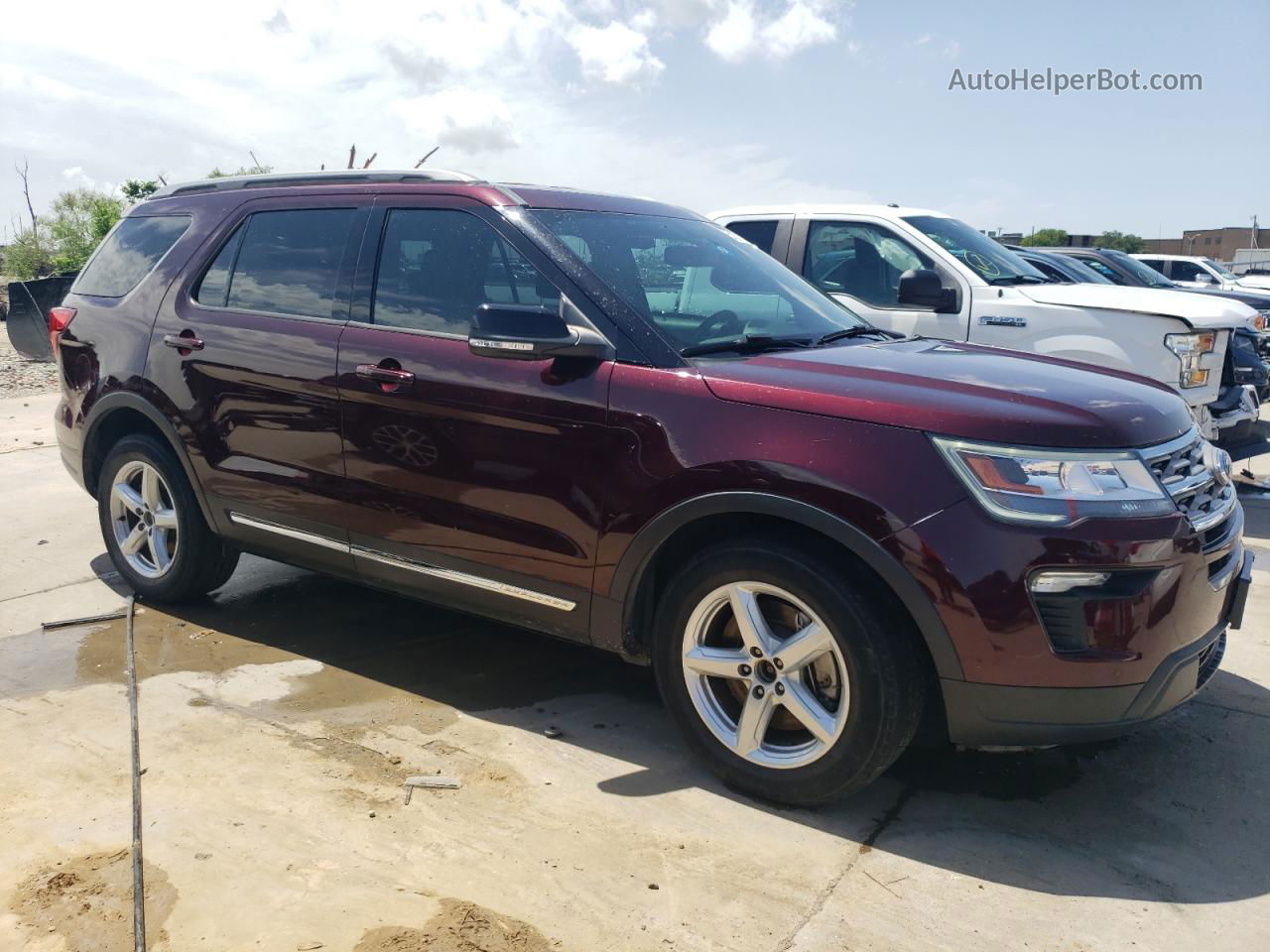 2018 Ford Explorer Xlt Burgundy vin: 1FM5K7D83JGB42176