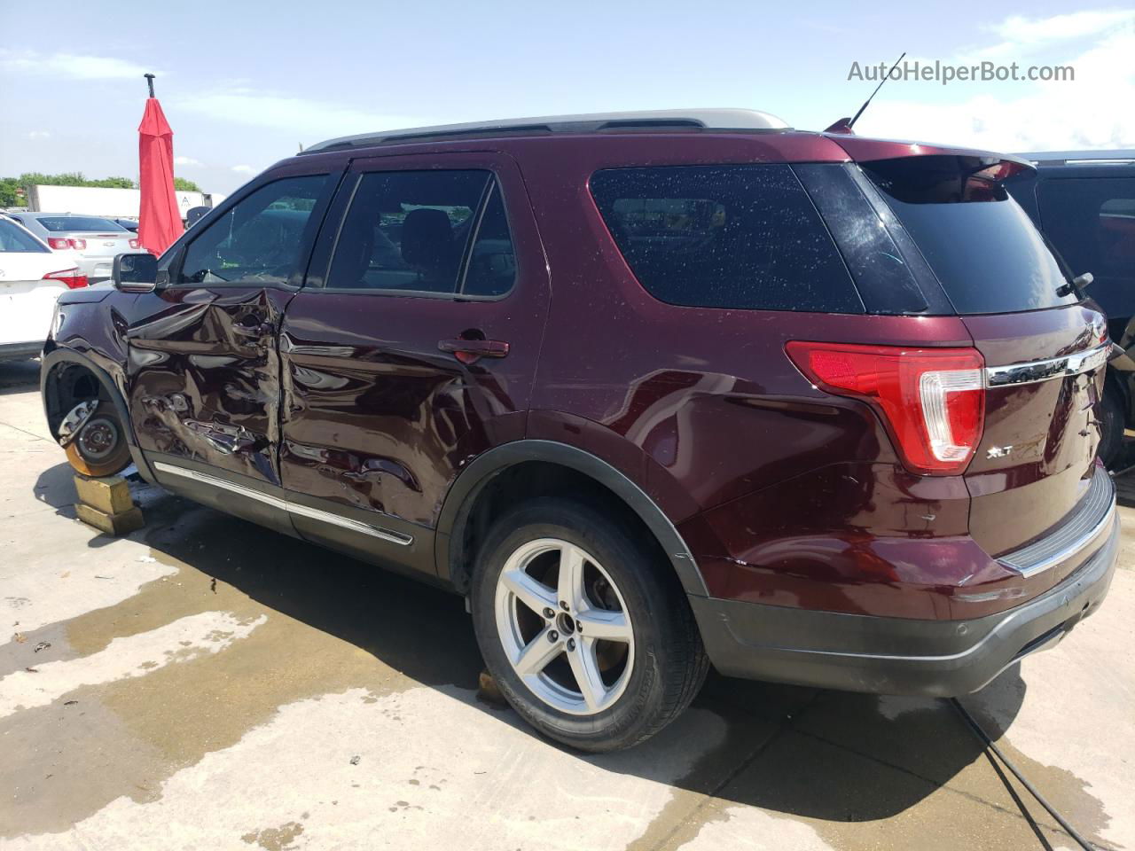 2018 Ford Explorer Xlt Burgundy vin: 1FM5K7D83JGB42176