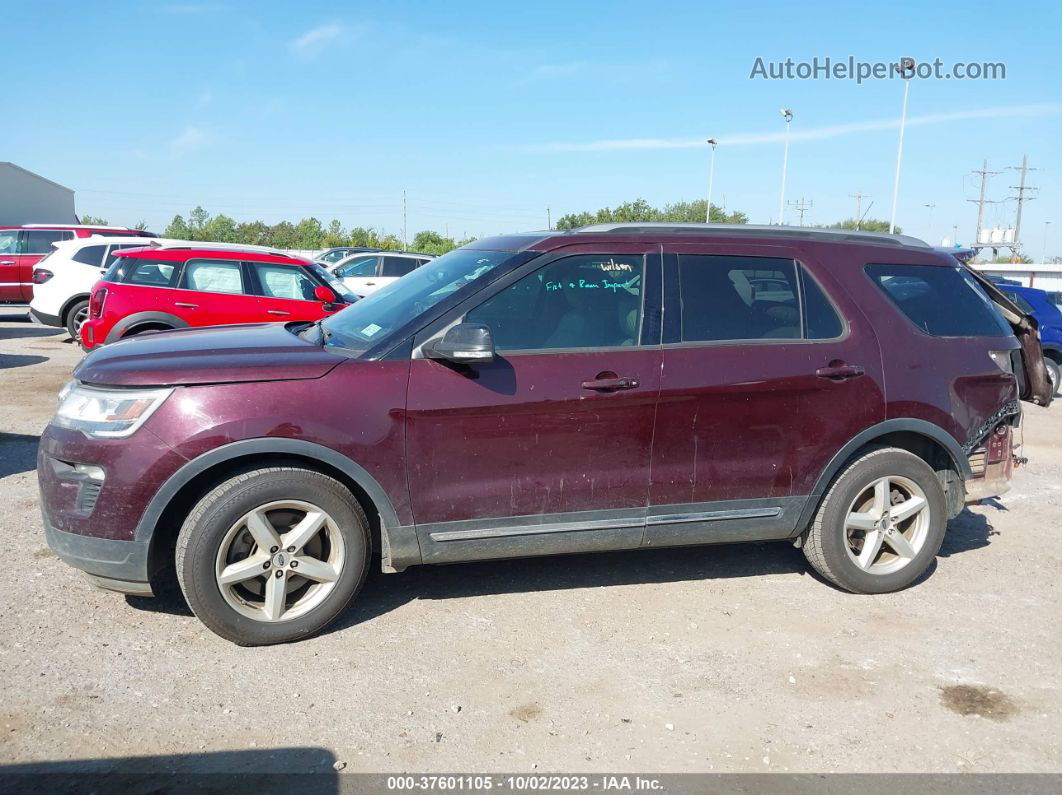 2018 Ford Explorer Xlt Burgundy vin: 1FM5K7D84JGC69387