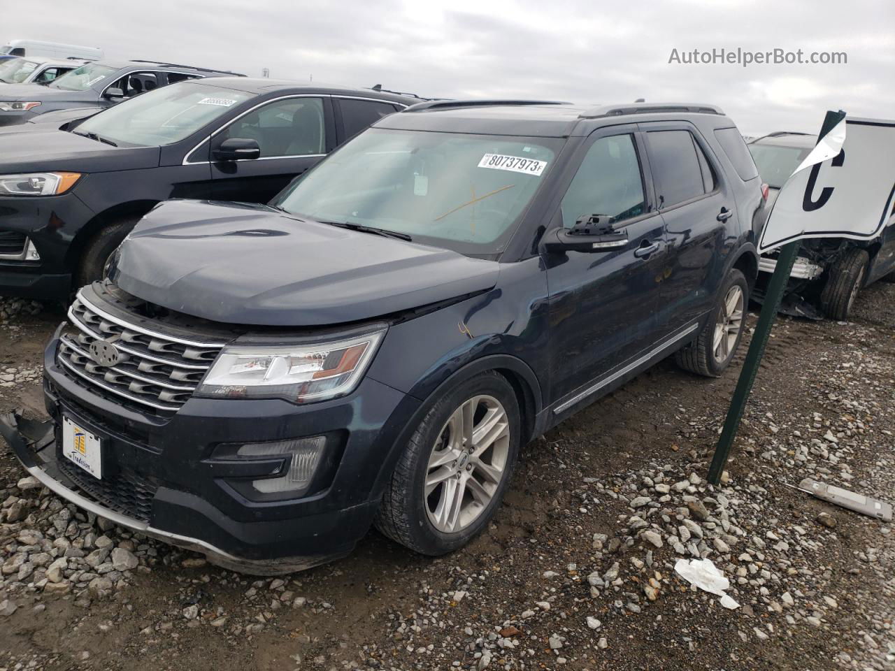 2017 Ford Explorer Xlt Gray vin: 1FM5K7D85HGD63207