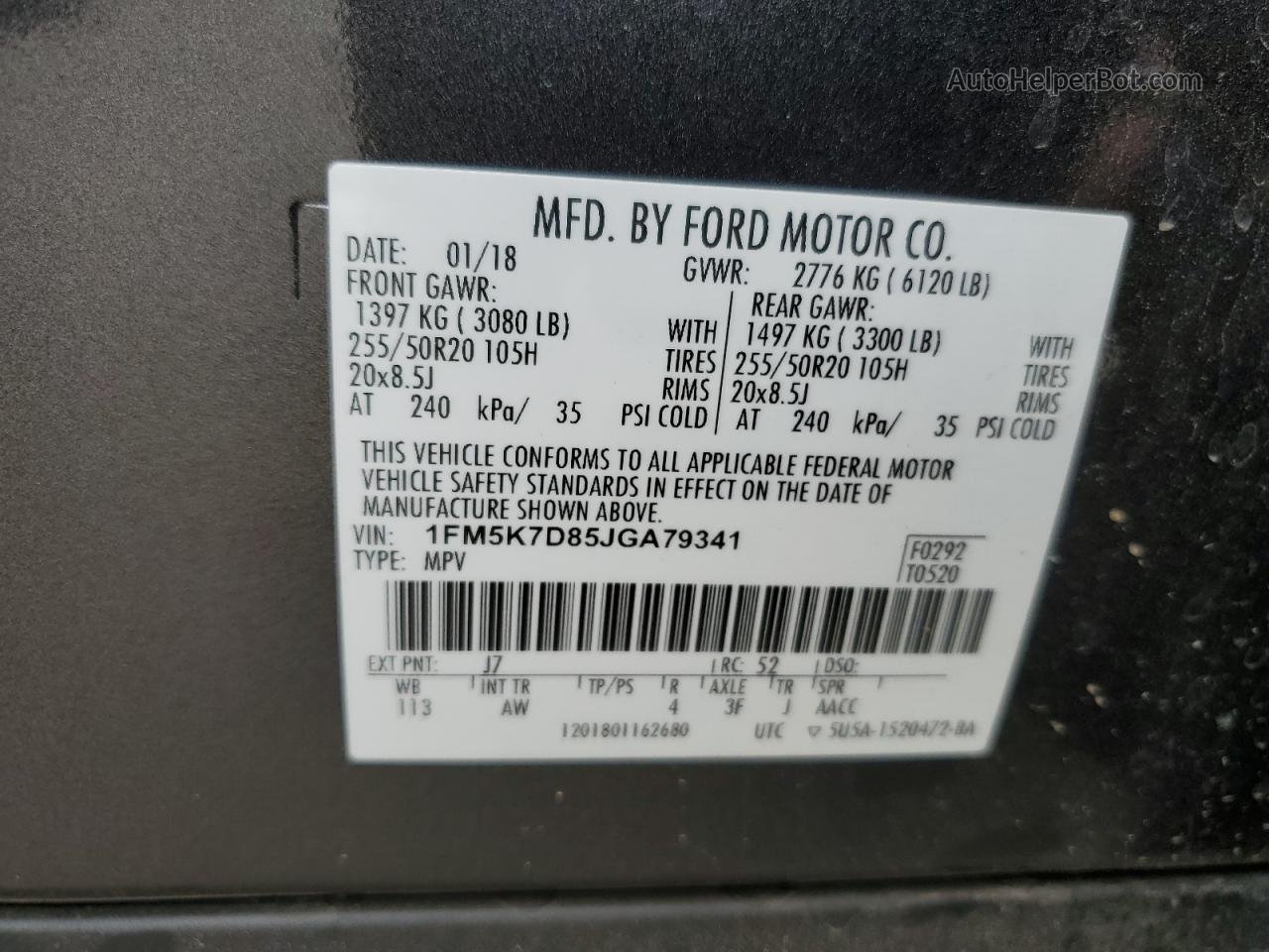 2018 Ford Explorer Xlt Угольный vin: 1FM5K7D85JGA79341
