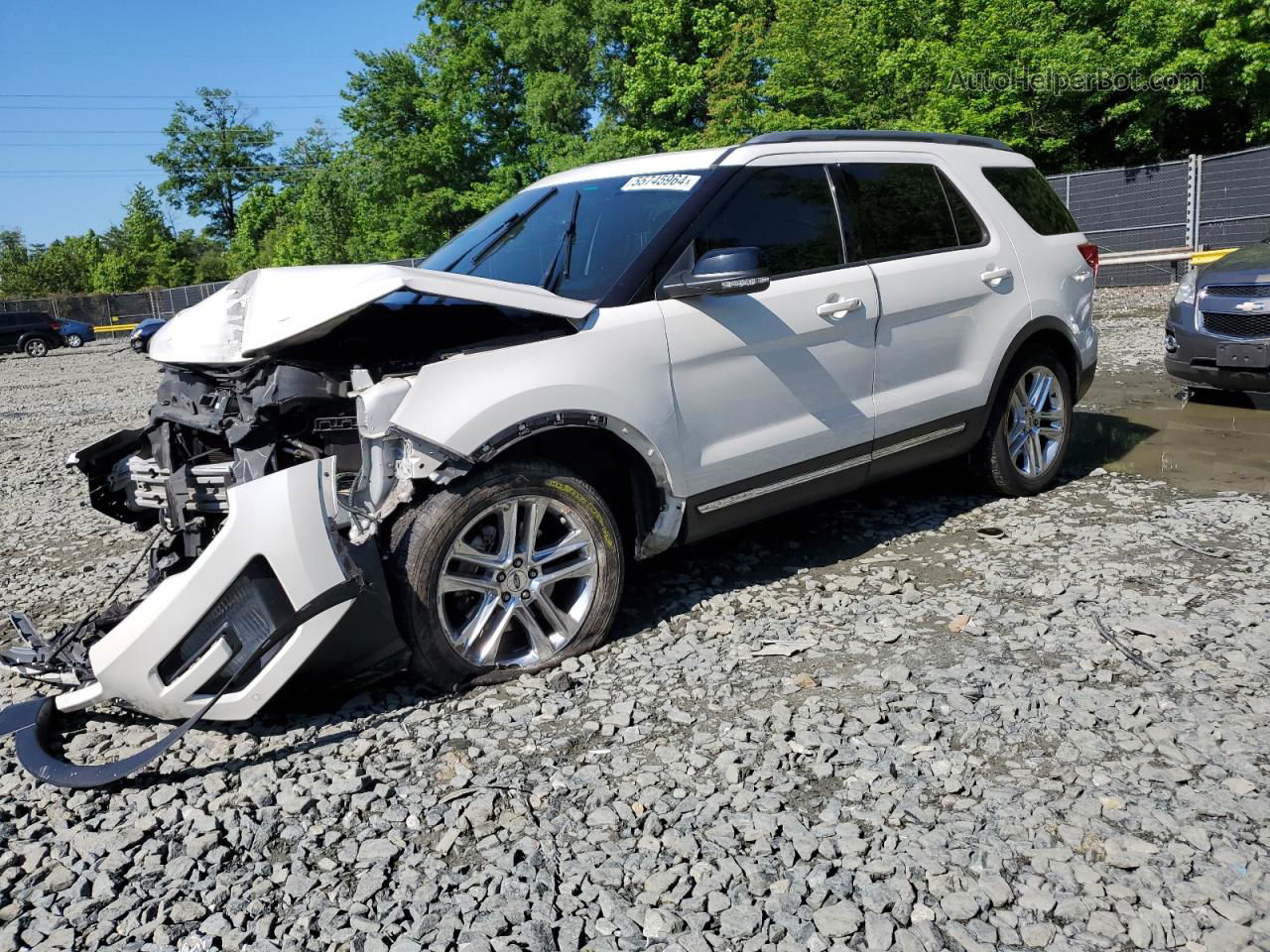 2017 Ford Explorer Xlt White vin: 1FM5K7D8XHGA41713